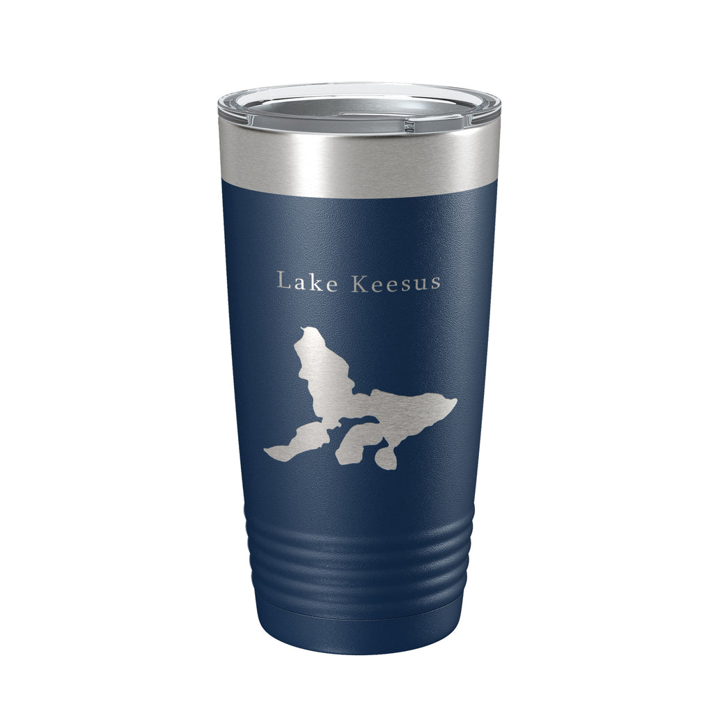 Lake Keesus Map Tumbler Travel Mug Insulated Laser Engraved Coffee Cup Wisconsin 20 oz