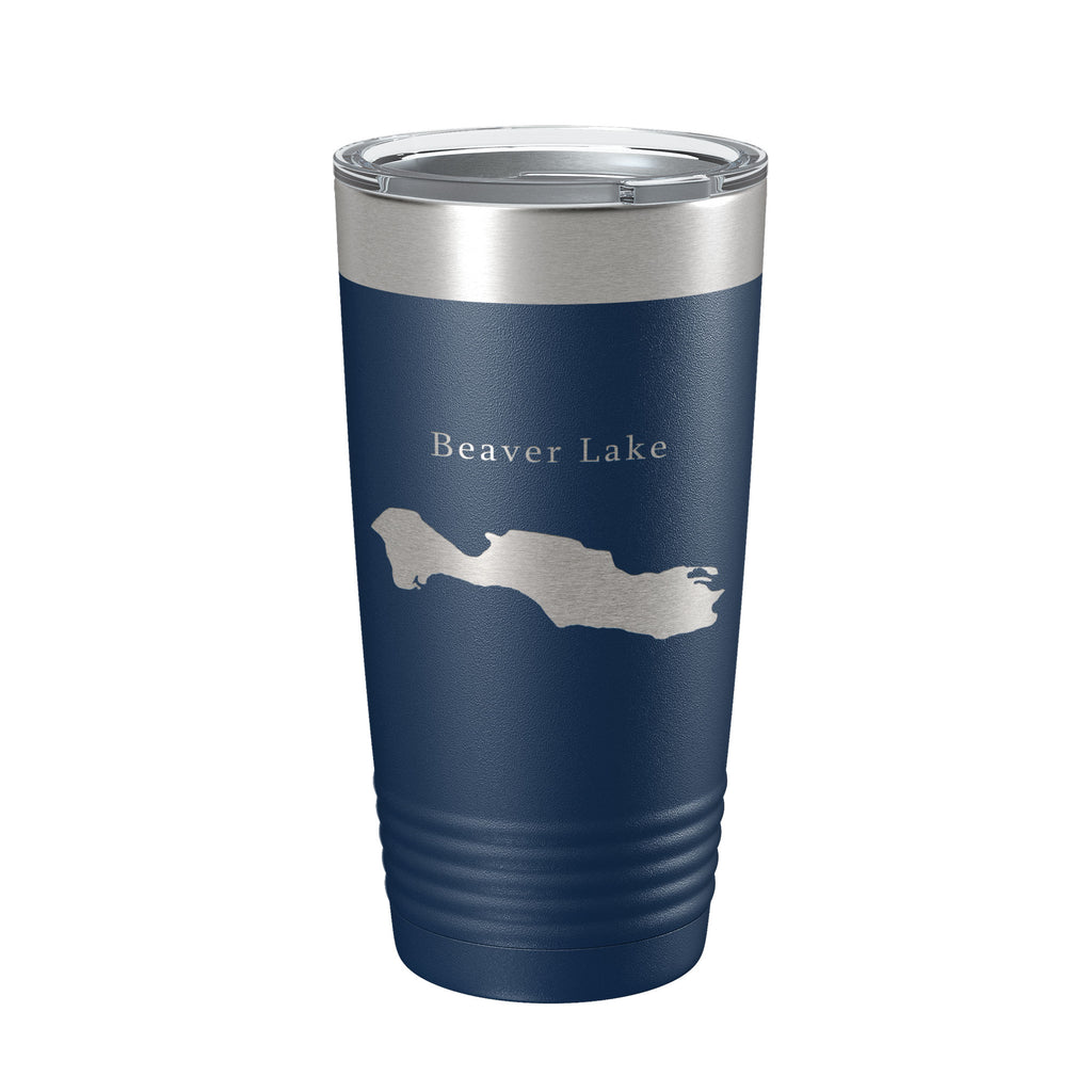 Beaver Lake Map Tumbler Travel Mug Insulated Laser Engraved Coffee Cup Asheville North Carolina 20 oz