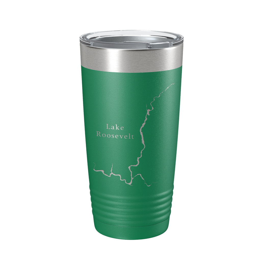 Lake Roosevelt Map Tumbler Travel Mug Insulated Laser Engraved Coffee Cup Washington 20 oz