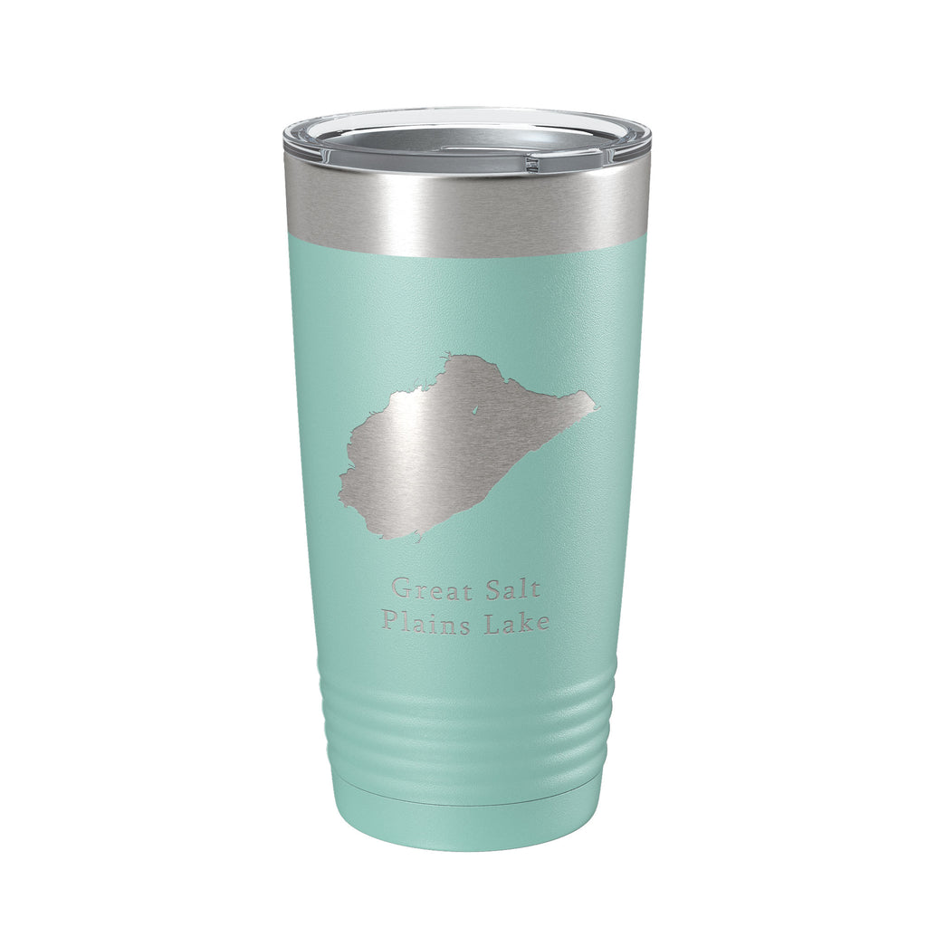 Great Salt Plains Lake Map Tumbler Travel Mug Insulated Laser Engraved Coffee Cup Oklahoma 20 oz