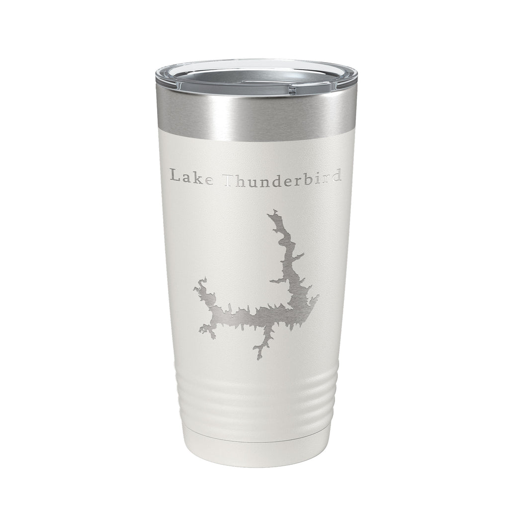 Lake Thunderbird Map Tumbler Travel Mug Insulated Laser Engraved Coffee Cup Oklahoma 20 oz