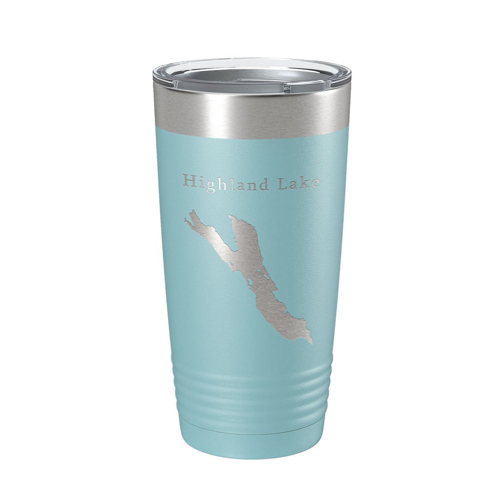 Highland Lake Bridgton Map Tumbler Travel Mug Insulated Laser Engraved Coffee Cup Maine 20 oz