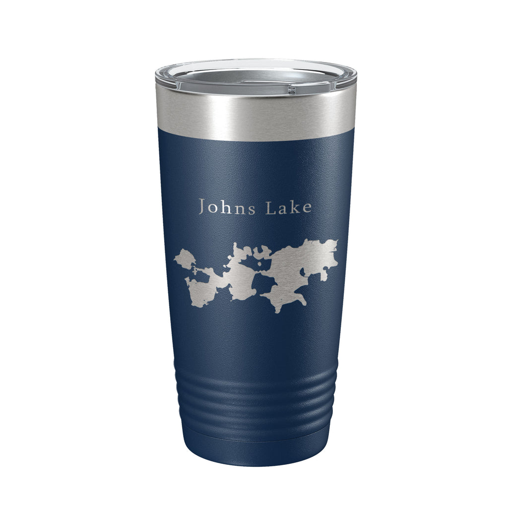 Johns Lake Map Tumbler Travel Mug Insulated Laser Engraved Coffee Cup Florida 20 oz