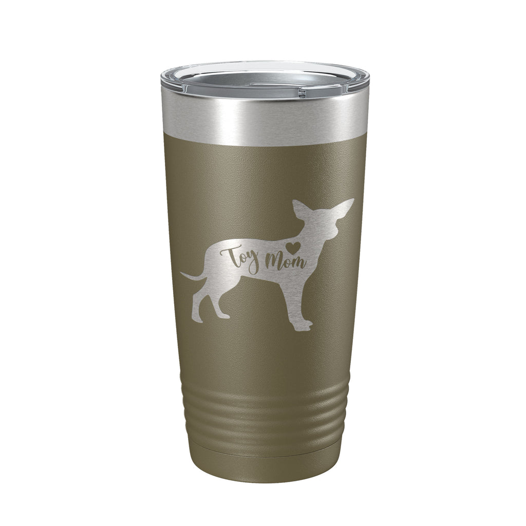 Toy Mom Tumbler Dog Travel Mug Gift Insulated Laser Engraved Coffee Cup 20 oz