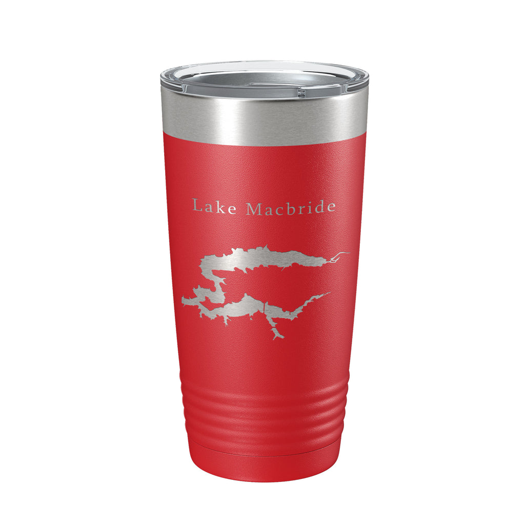 Lake Macbride Map Tumbler Travel Mug Insulated Laser Engraved Coffee Cup Iowa 20 oz