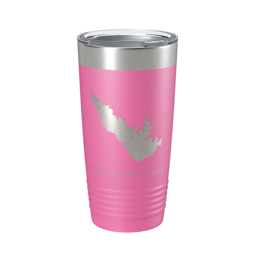 Cheney Reservoir Tumbler Lake Map Travel Mug Insulated Laser Engraved Coffee Cup Kansas 20 oz