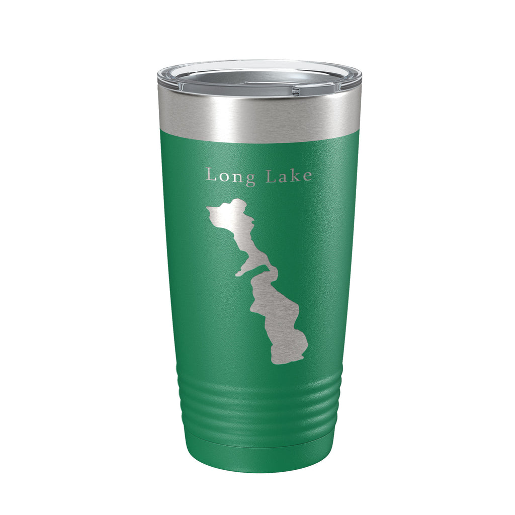 Long Lake Map Tumbler Travel Mug Insulated Laser Engraved Coffee Cup Minneapolis St. Paul Minnesota 20 oz