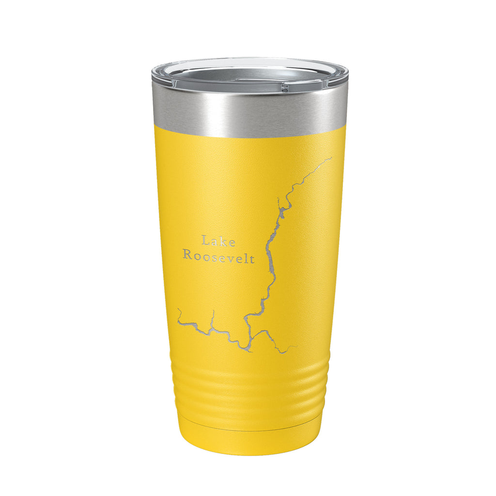 Lake Roosevelt Map Tumbler Travel Mug Insulated Laser Engraved Coffee Cup Washington 20 oz