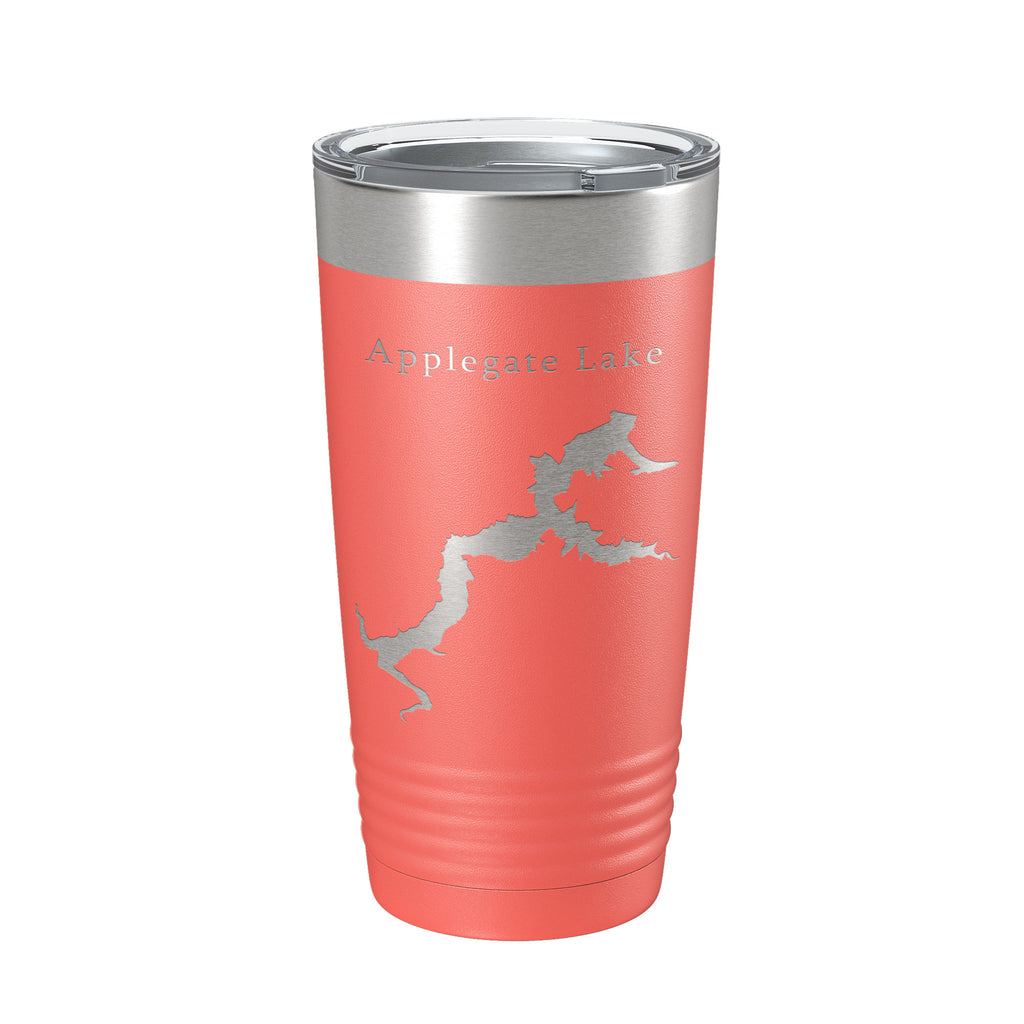 Applegate Lake Map Tumbler Travel Mug Insulated Laser Engraved Coffee Cup Oregon 20 oz