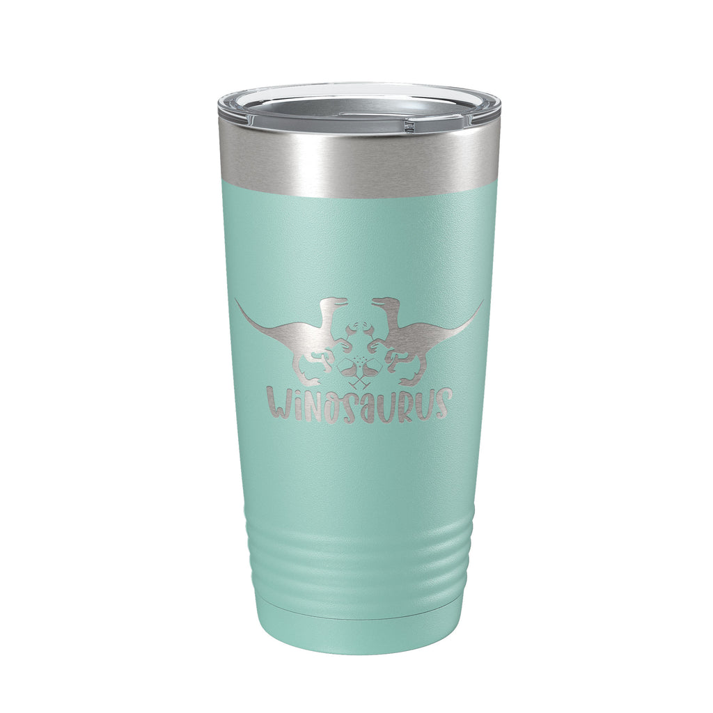 Winosaurus Tumbler Travel Mug Wine Dinosaur Funny Gift Insulated Laser Engraved Coffee Cup 20 oz