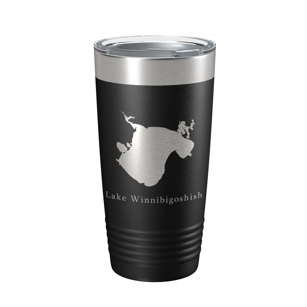 Lake Winnibigoshish Map Tumbler Travel Mug Insulated Laser Engraved Coffee Cup Minnesota 20 oz