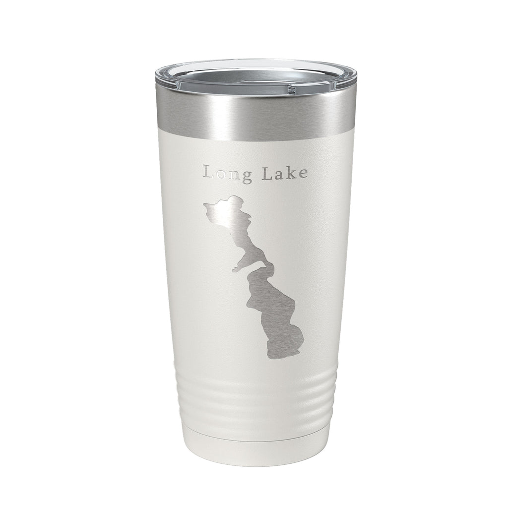 Long Lake Map Tumbler Travel Mug Insulated Laser Engraved Coffee Cup Minneapolis St. Paul Minnesota 20 oz