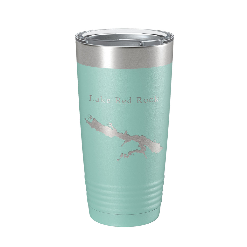 Lake Red Rock Map Tumbler Travel Mug Insulated Laser Engraved Coffee Cup Iowa 20 oz