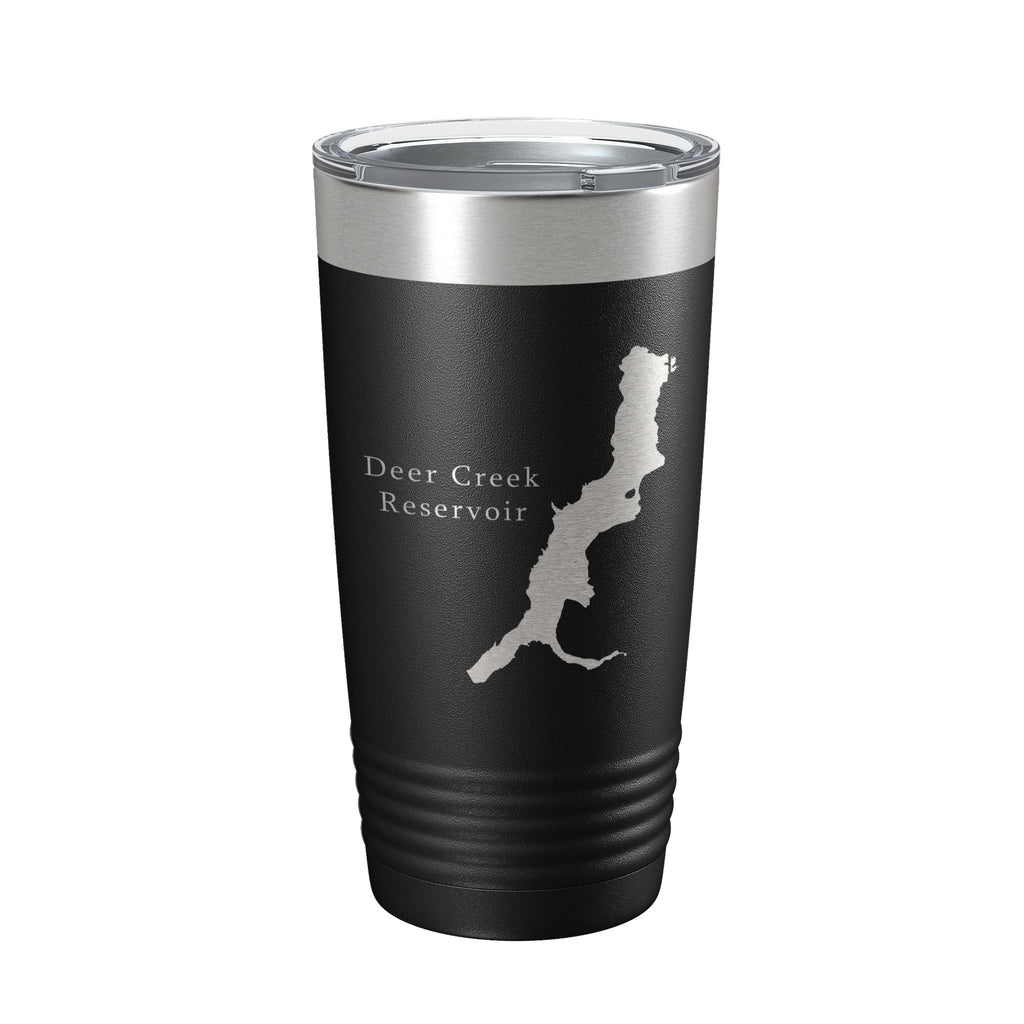 Deer Creek Reservoir Tumbler Lake Map Travel Mug Insulated Laser Engraved Coffee Cup Utah 20 oz