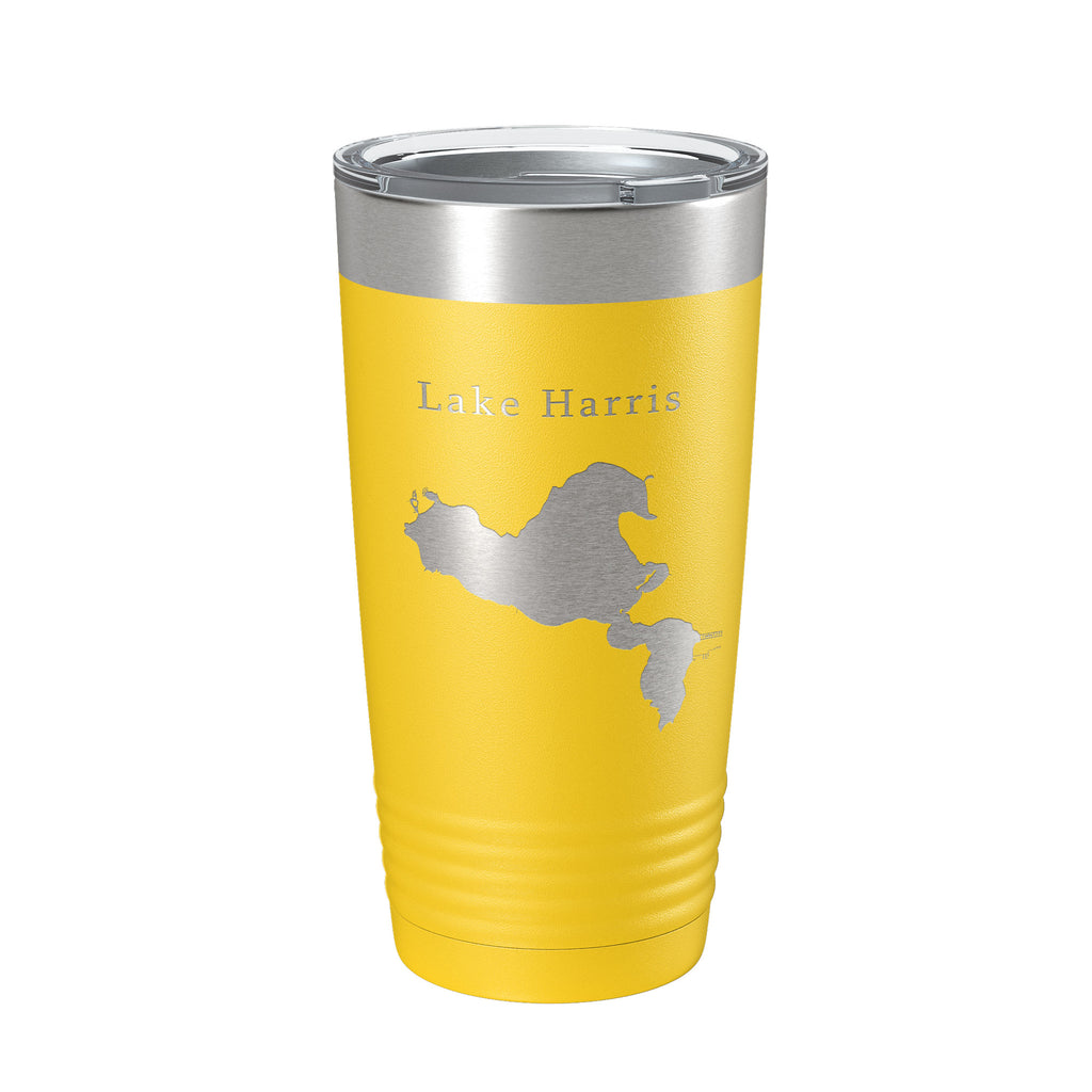 Lake Harris Map Tumbler Travel Mug Insulated Laser Engraved Coffee Cup Florida 20 oz