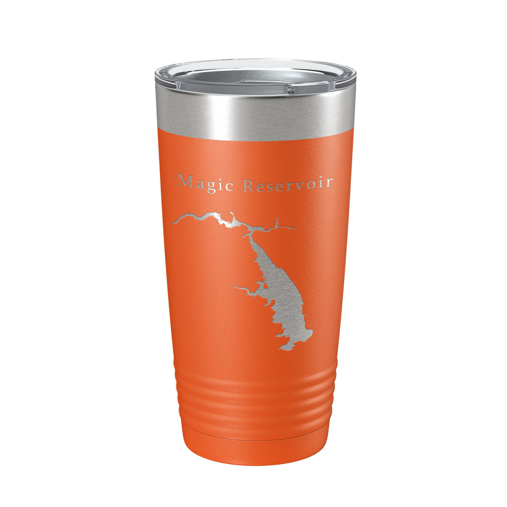 Magic Reservoir Tumbler Lake Map Travel Mug Insulated Laser Engraved Coffee Cup Idaho 20 oz