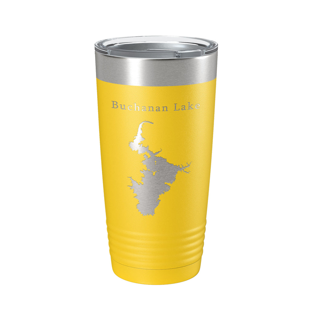 Buchanan Lake Map Tumbler Travel Mug Insulated Laser Engraved Coffee Cup Texas 20 oz