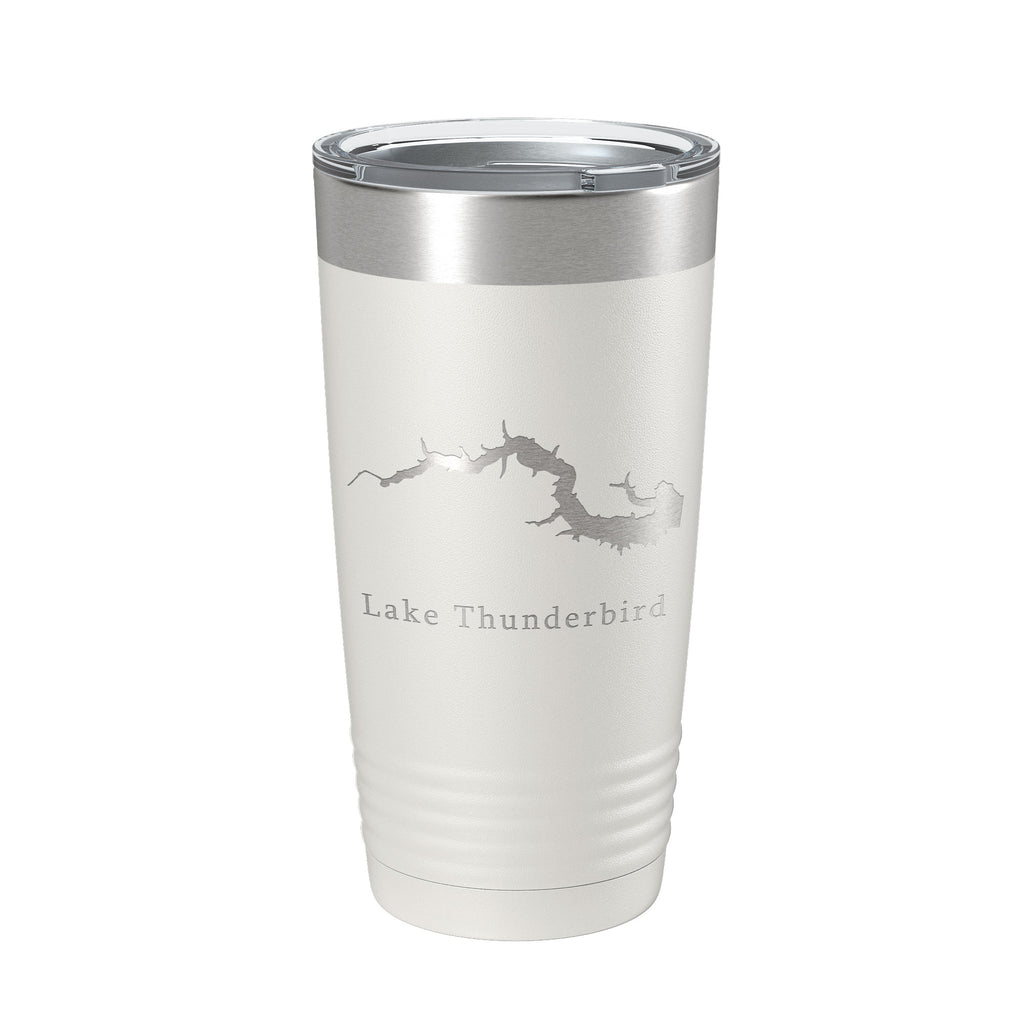 Lake Thunderbird Map Tumbler Travel Mug Insulated Laser Engraved Coffee Cup Illinois 20 oz