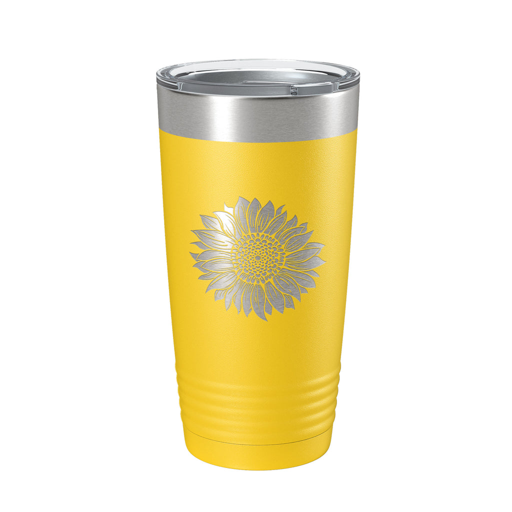 Sunflower Tumbler Sun Flower Travel Mug Gift For Women Insulated Laser Engraved Coffee Cup Birthday Mother's Day 20 oz