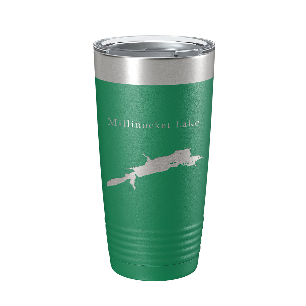 Millinocket Lake Map Tumbler Travel Mug Insulated Laser Engraved Coffee Cup Maine 20 oz