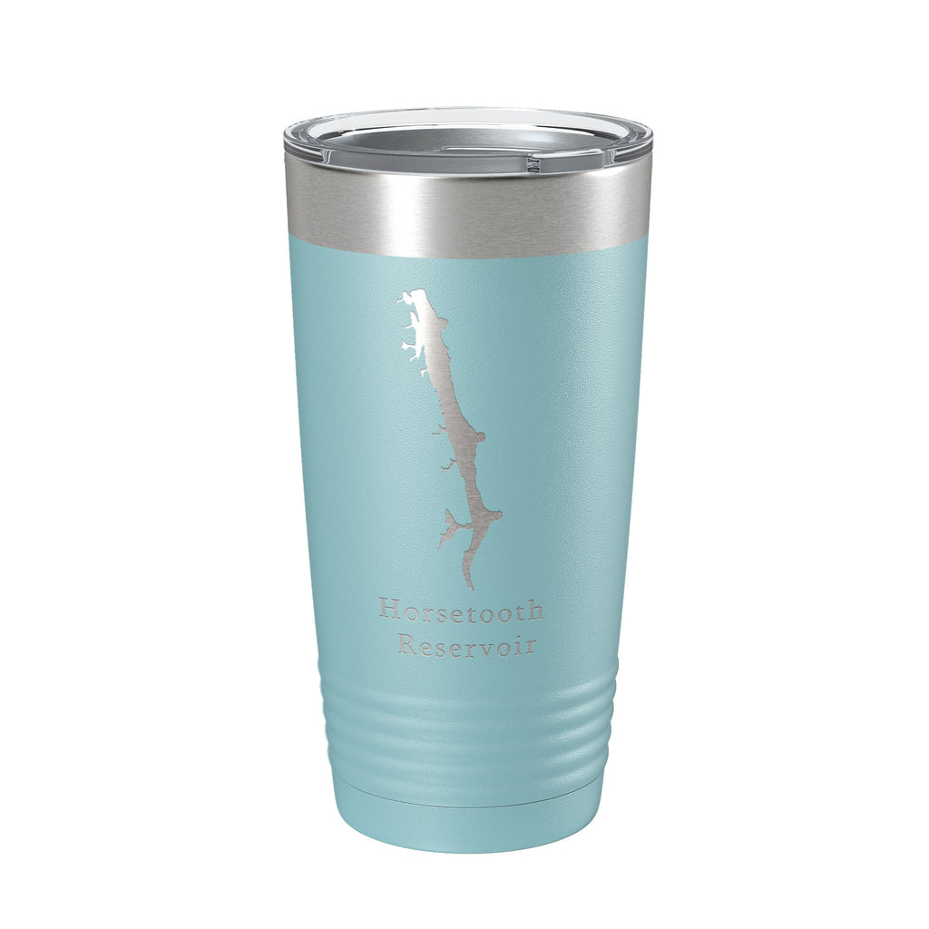 Horsetooth Reservoir Tumbler Lake Map Travel Mug Insulated Laser Engraved Coffee Cup Colorado 20 oz