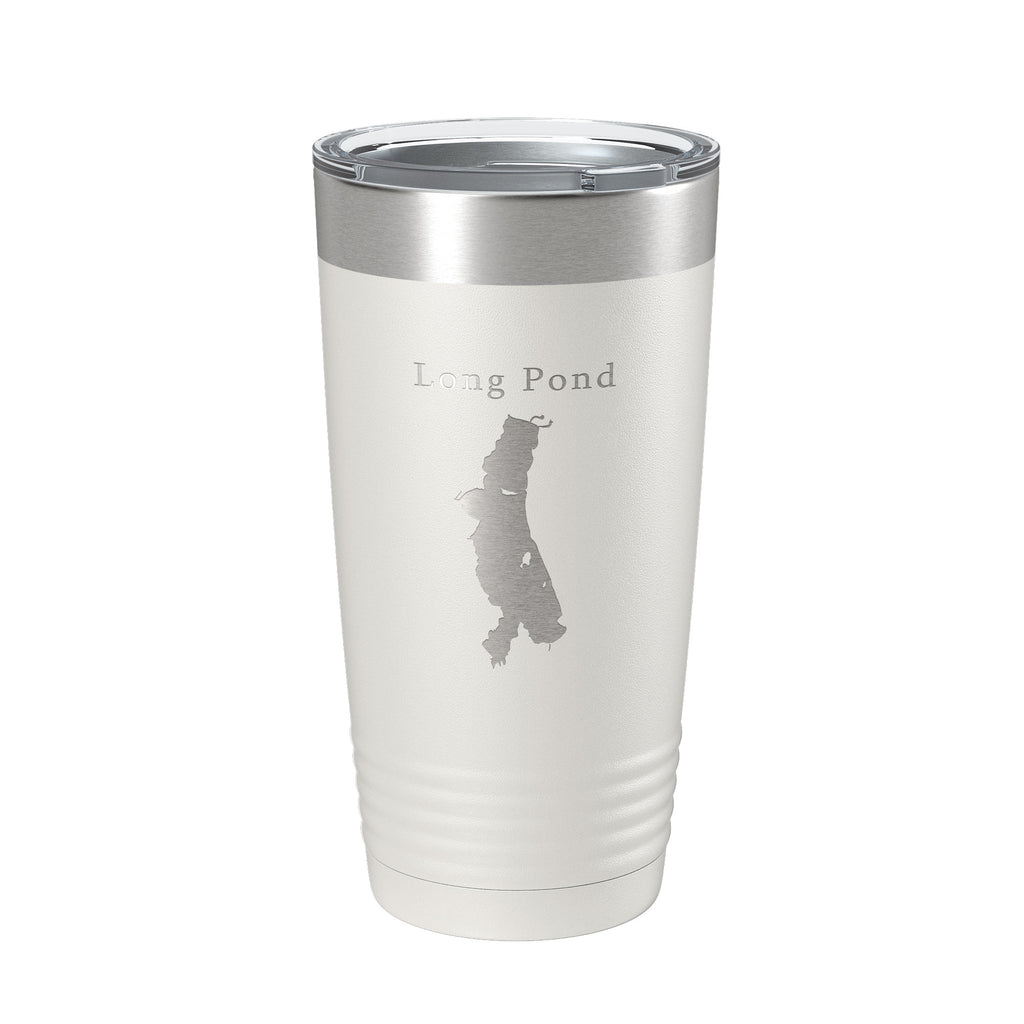 Long Pond Tumbler Lake Map Travel Mug Insulated Laser Engraved Coffee Cup Massachusetts 20 oz