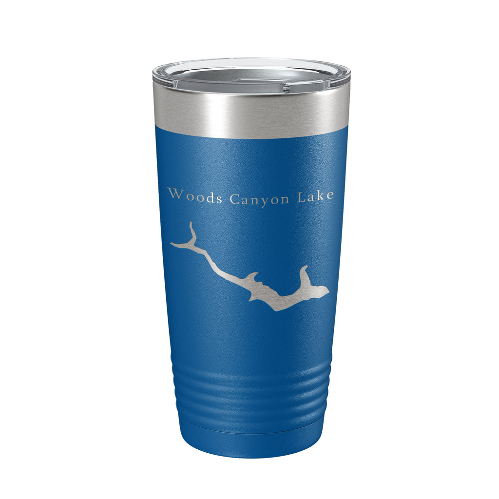 Woods Canyon Lake Map Tumbler Travel Mug Insulated Laser Engraved Coffee Cup Arizona 20 oz