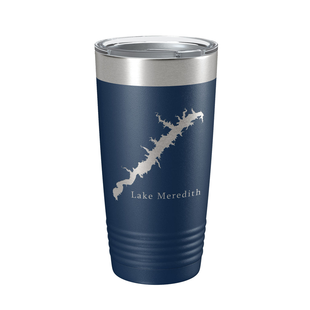 Lake Meredith Map Tumbler Travel Mug Insulated Laser Engraved Coffee Cup Texas 20 oz