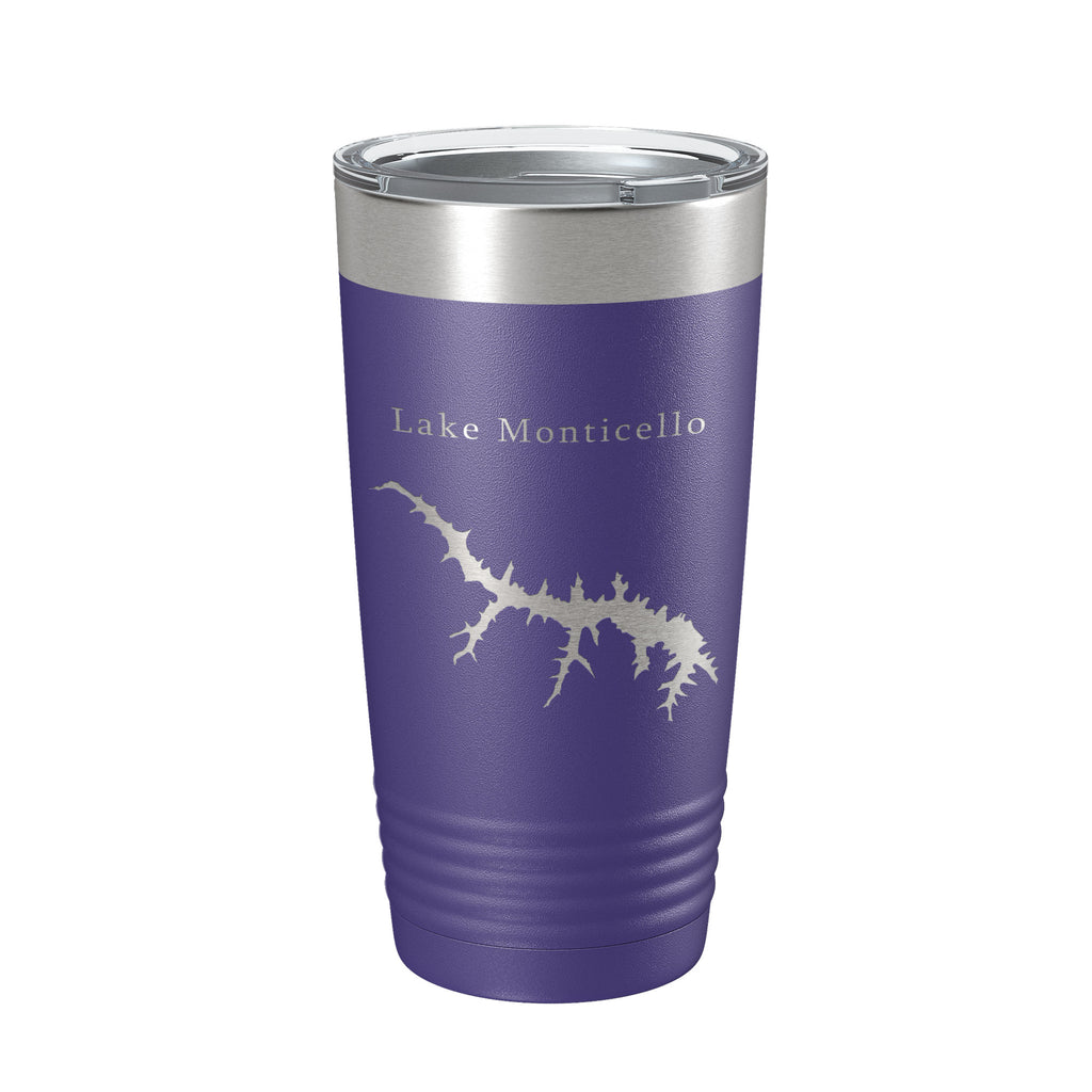 Lake Monticello Map Tumbler Travel Mug Insulated Laser Engraved Coffee Cup Virginia 20 oz