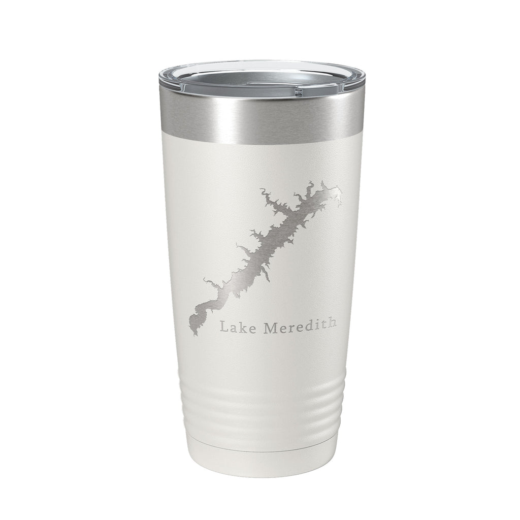 Lake Meredith Map Tumbler Travel Mug Insulated Laser Engraved Coffee Cup Texas 20 oz