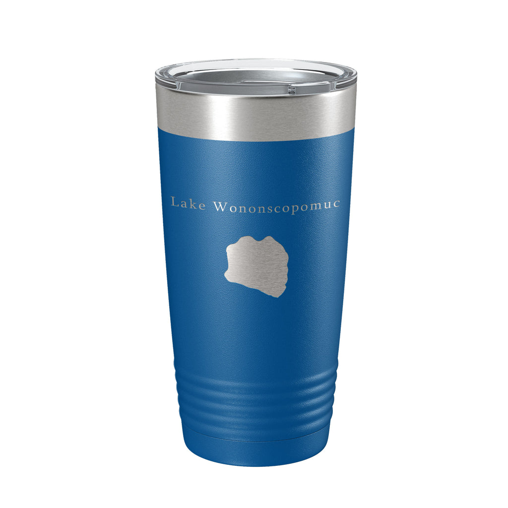 Lake Wononscopomuc Map Tumbler Travel Mug Insulated Laser Engraved Coffee Cup Connecticut 20 oz