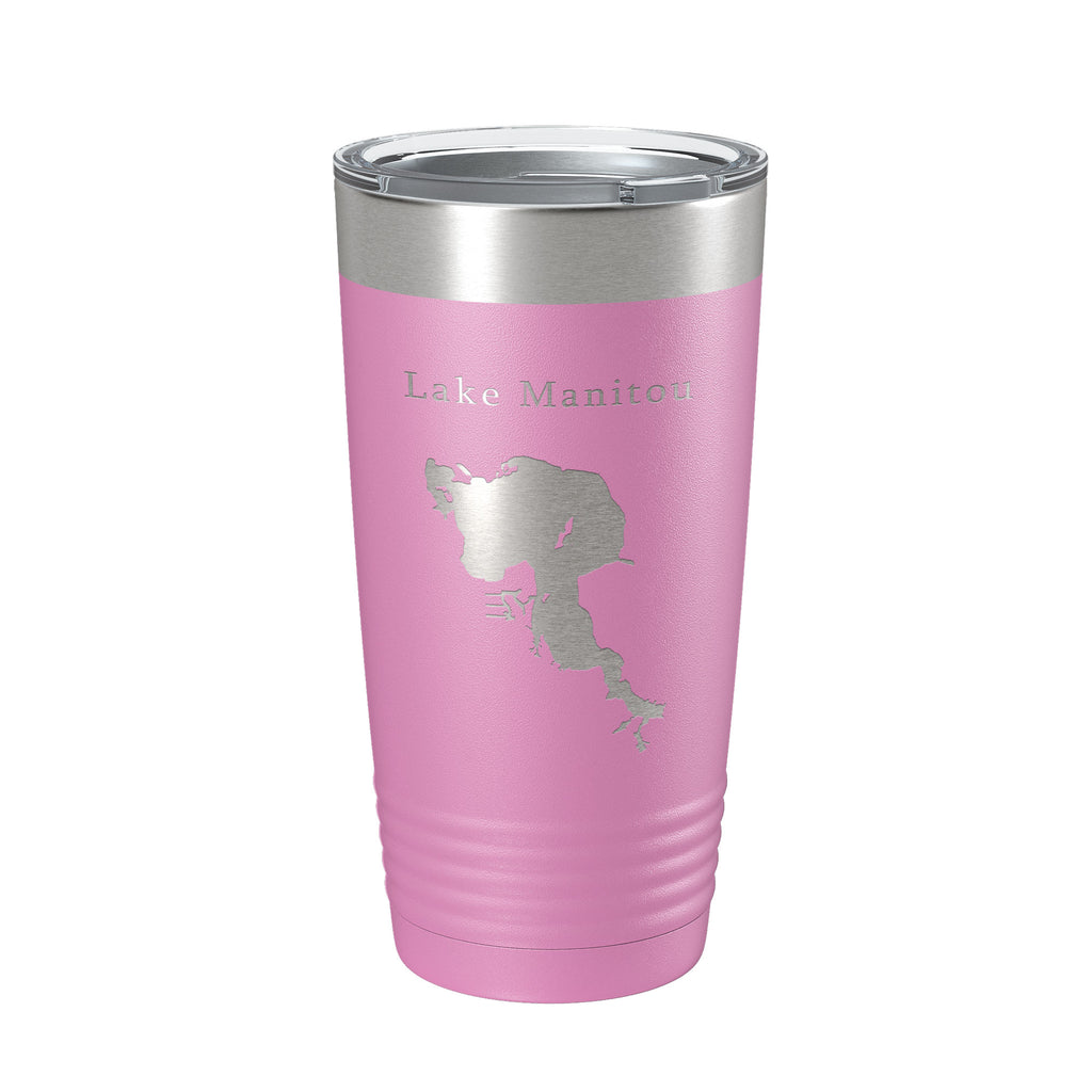 Lake Manitou Map Tumbler Travel Mug Insulated Laser Engraved Coffee Cup Indiana 20 oz