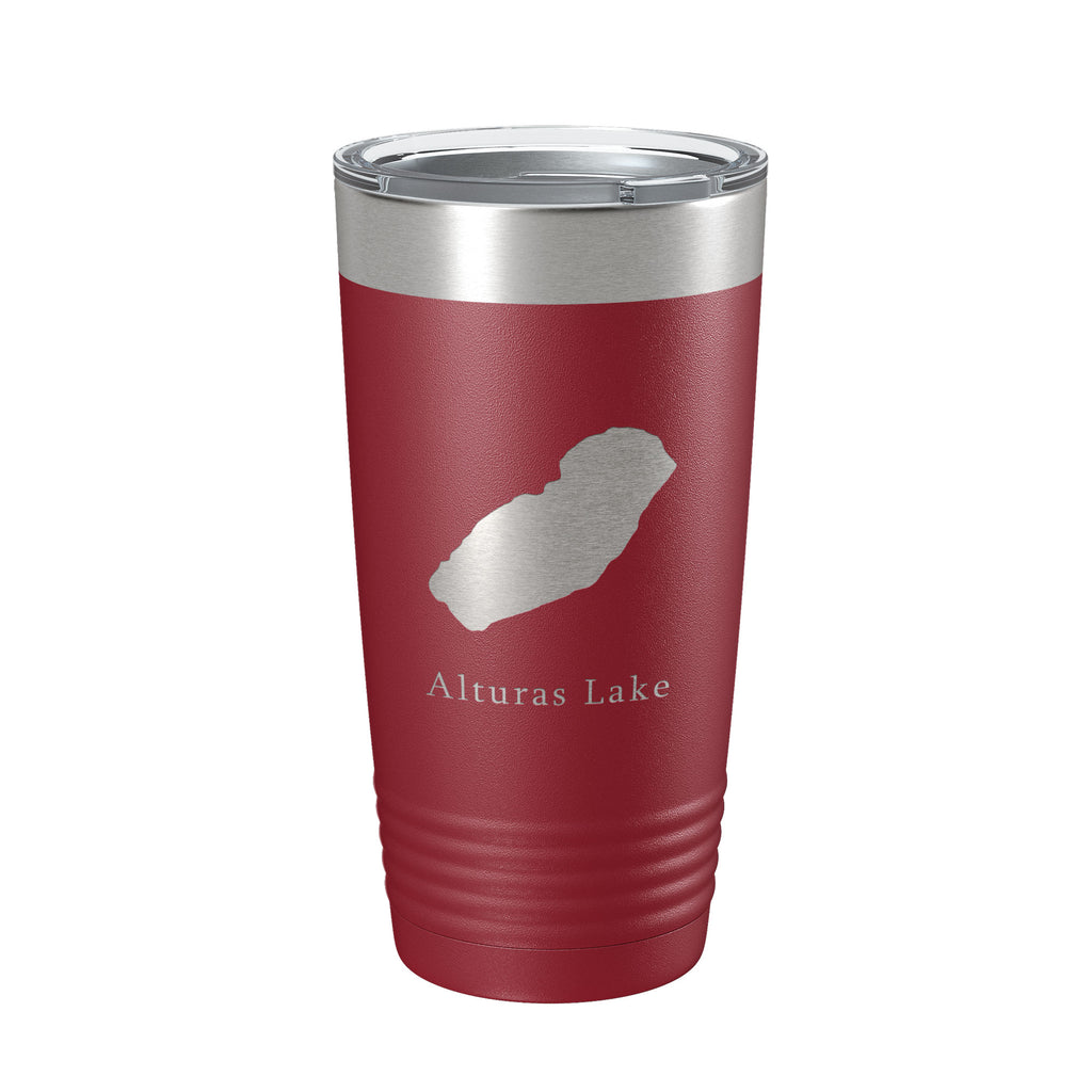 Alturas Lake Map Tumbler Travel Mug Insulated Laser Engraved Coffee Cup Idaho 20 oz