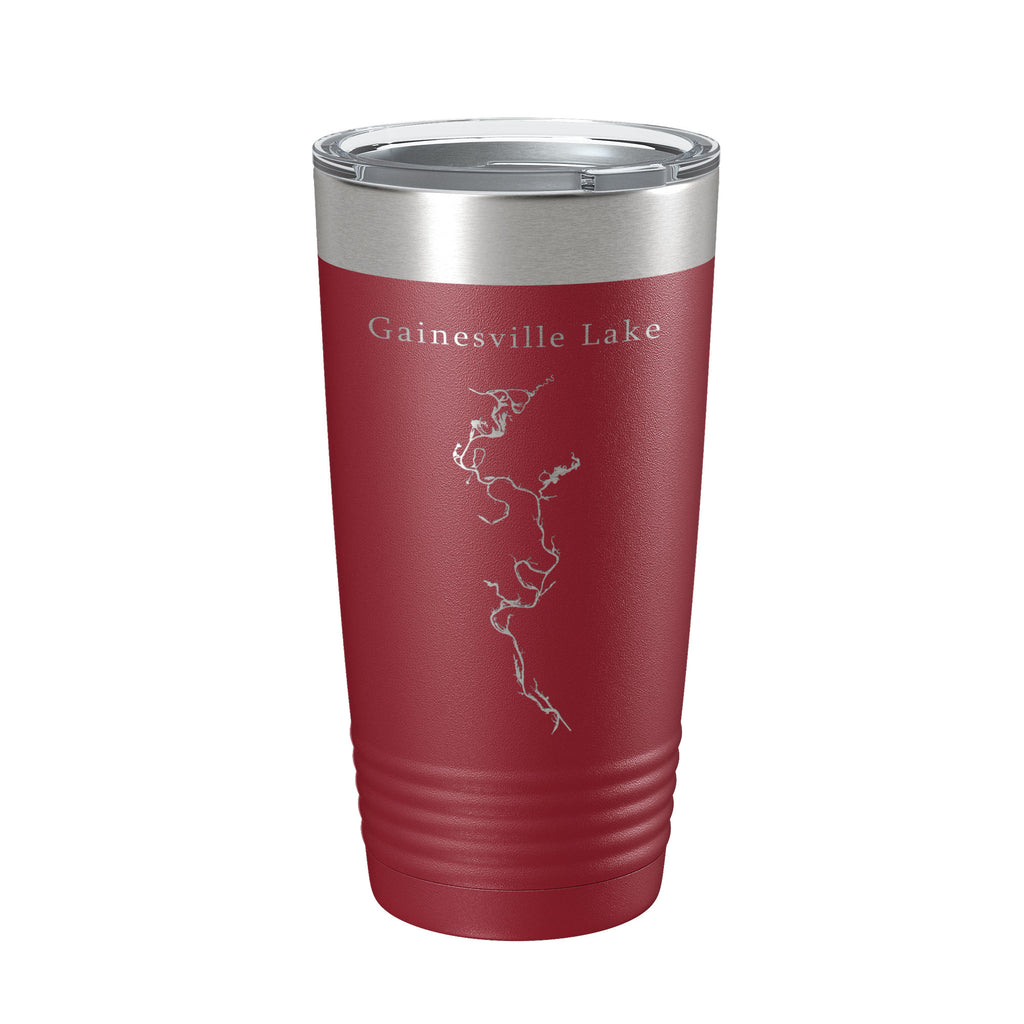 Gainesville Lake Map Tumbler Travel Mug Insulated Laser Engraved Coffee Cup Alabama 20 oz