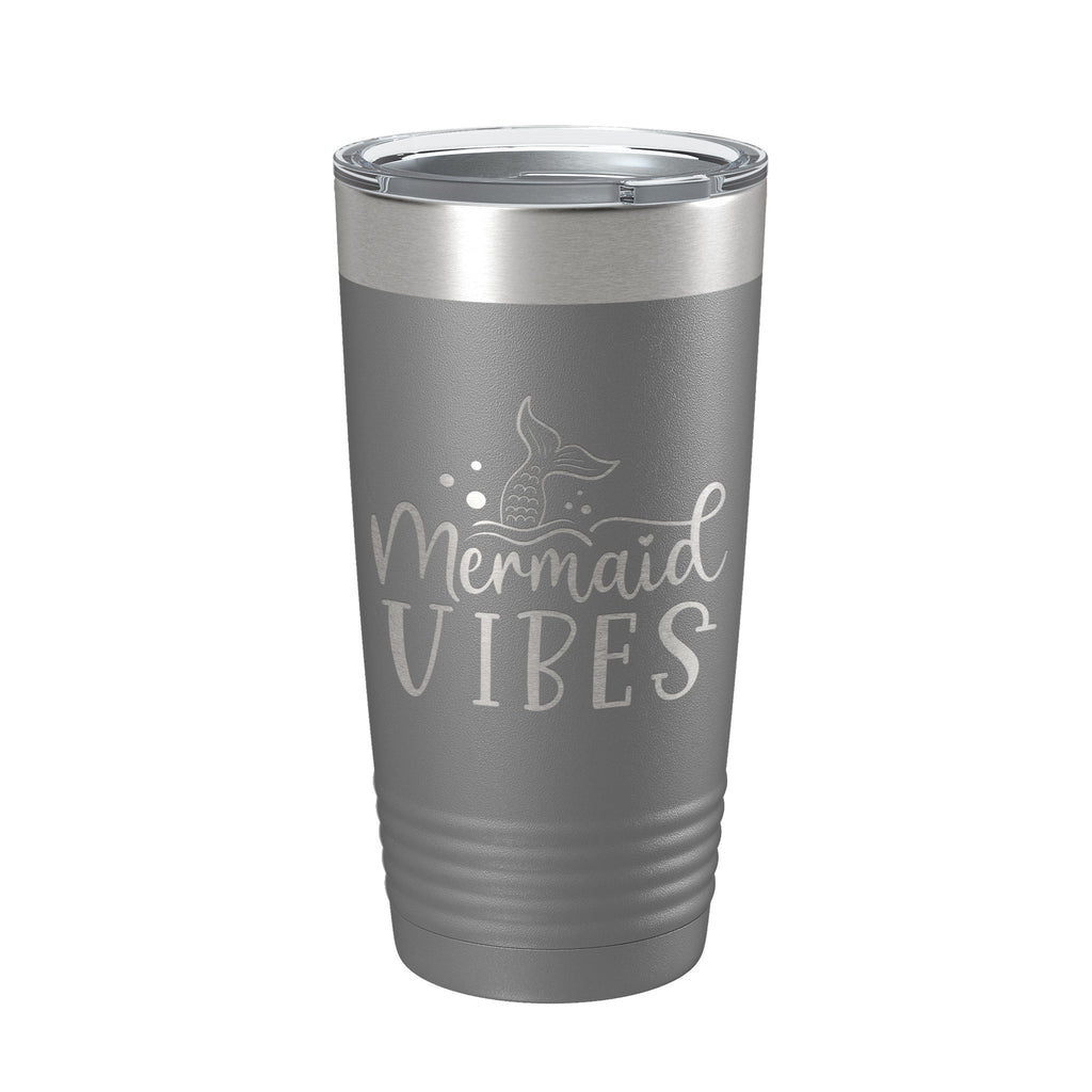 Mermaid Vibes Tumbler Travel Mug Insulated Laser Engraved Coffee Cup 20 oz