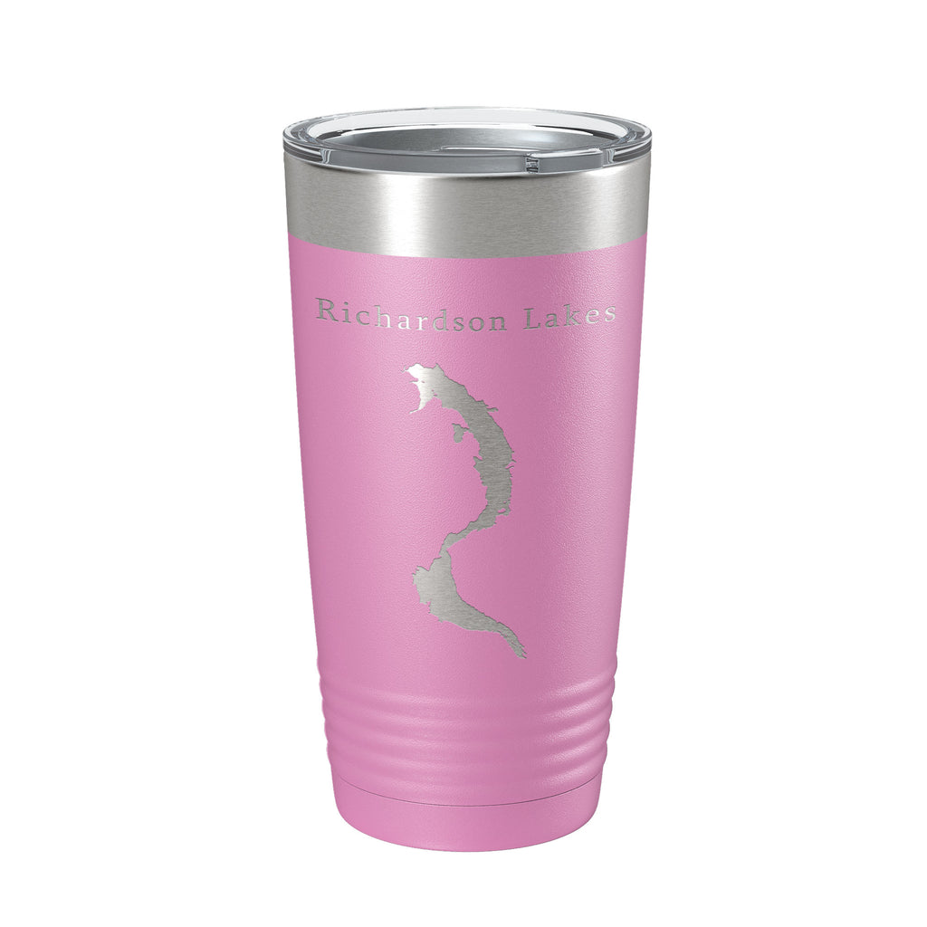 Richardson Lakes Map Tumbler Travel Mug Insulated Laser Engraved Coffee Cup Maine 20 oz