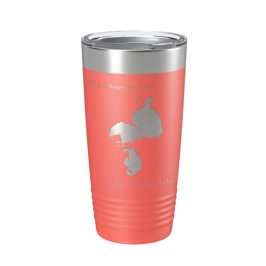 Chapman Lakes Map Tumbler Travel Mug Insulated Laser Engraved Coffee Cup Indiana 20 oz