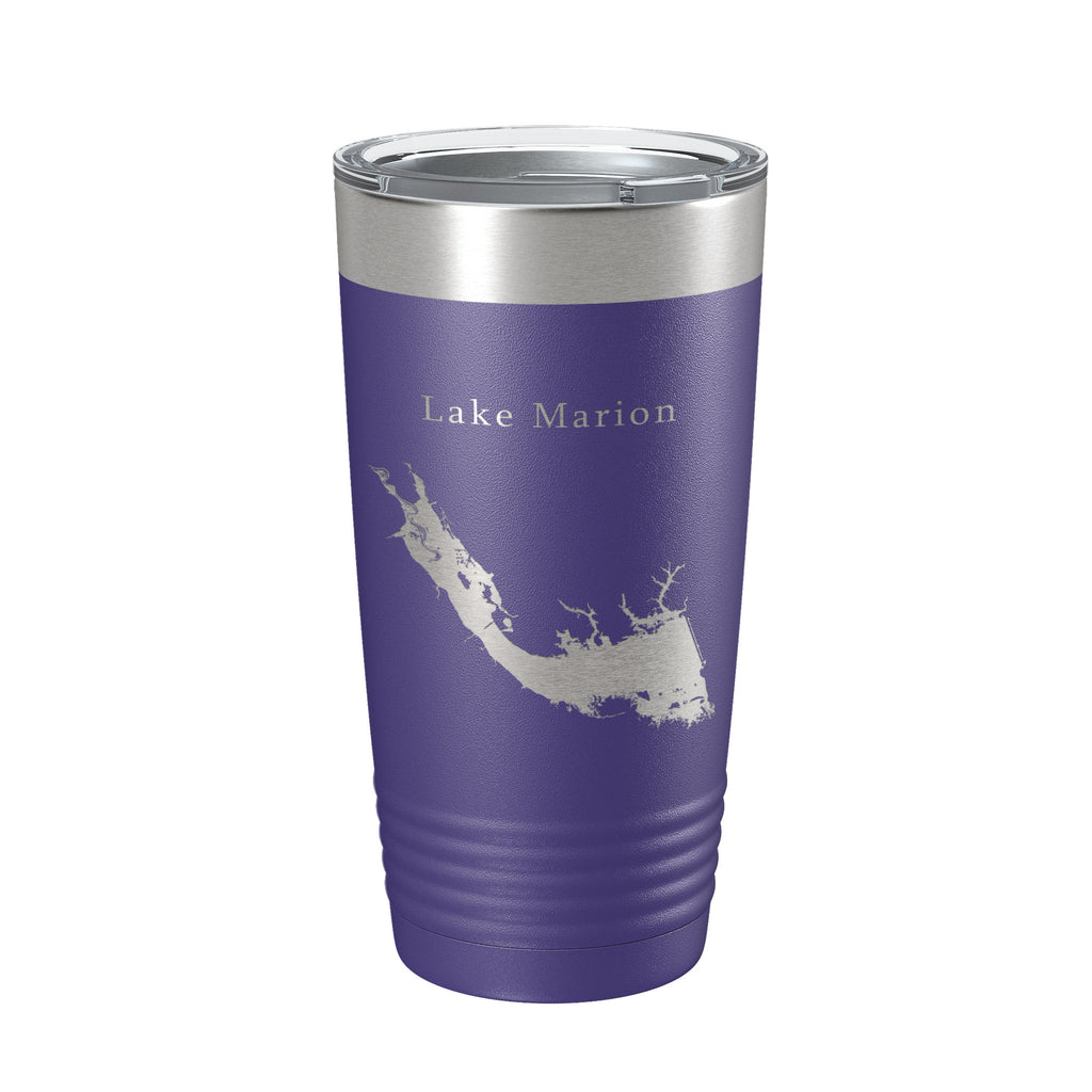 Lake Marion Map Tumbler Travel Mug Insulated Laser Engraved Coffee Cup South Carolina 20 oz