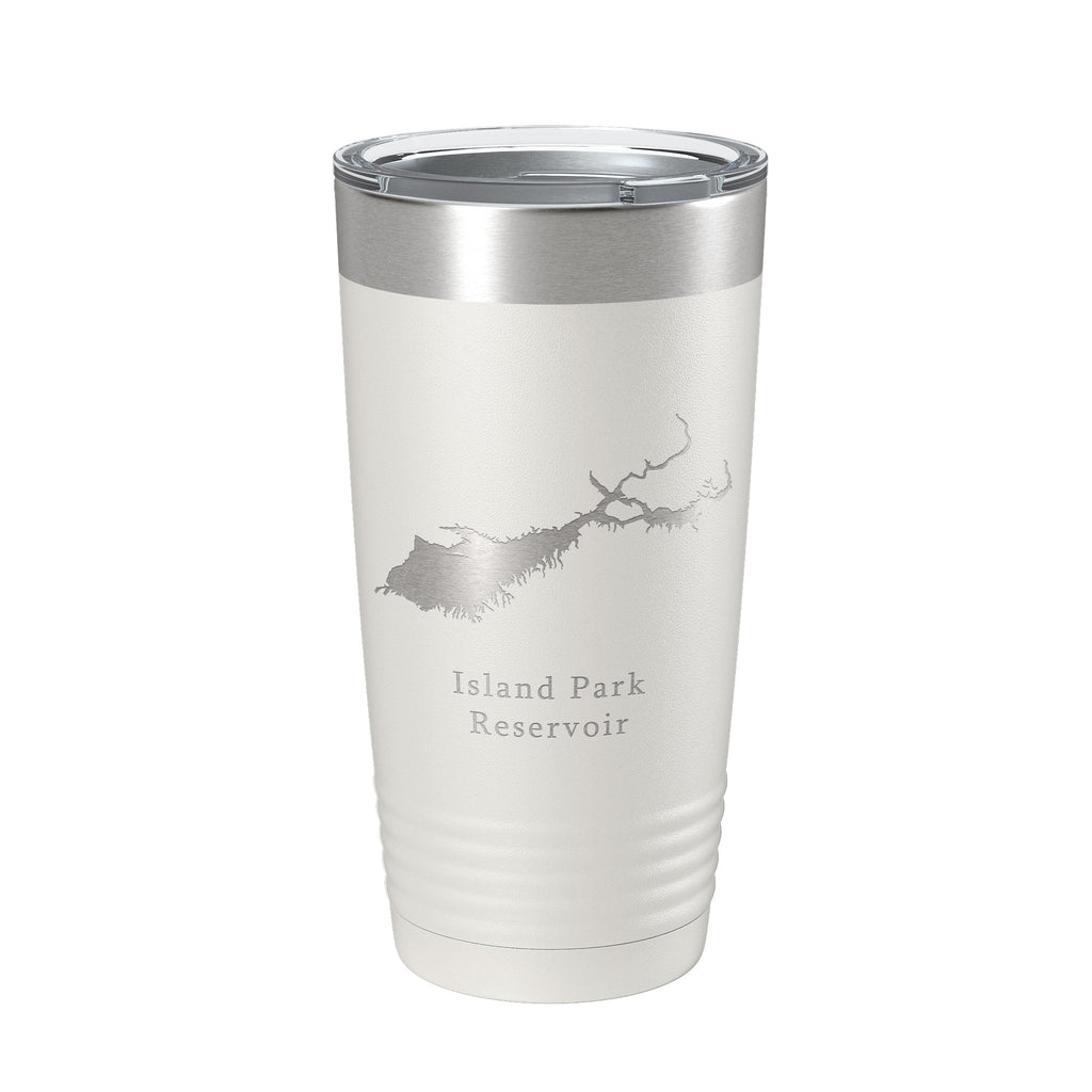 Island Park Reservoir Tumbler Lake Map Travel Mug Insulated Laser Engraved Coffee Cup Idaho 20 oz