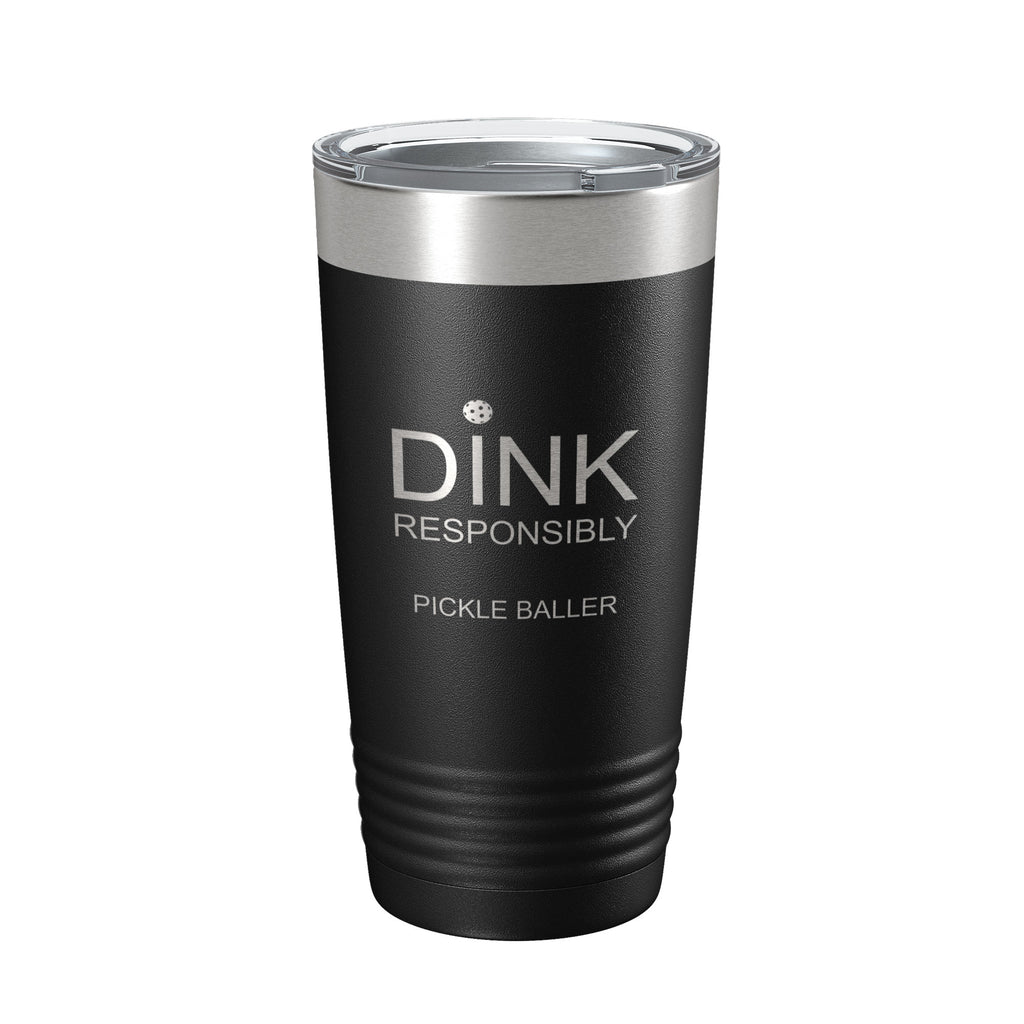 Pickleball Tumbler Dink Responsibly Travel Mug Gift Insulated Laser Engraved Coffee Cup 20 oz