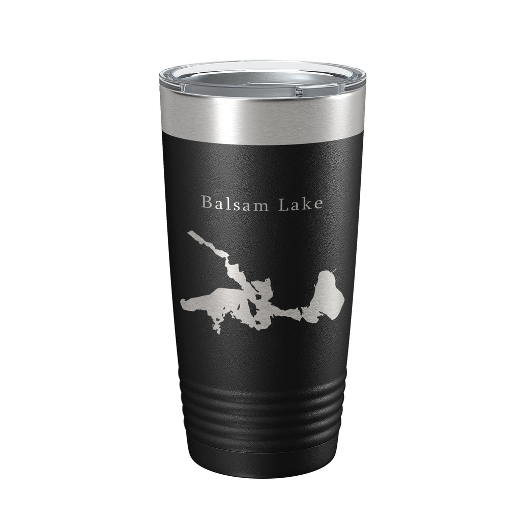 Balsam Lake Map Tumbler Travel Mug Insulated Laser Engraved Coffee Cup Wisconsin 20 oz