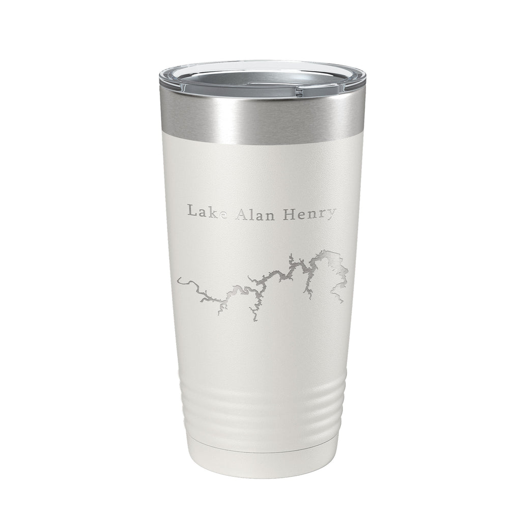 Lake Alan Henry Map Tumbler Travel Mug Insulated Laser Engraved Coffee Cup Texas 20 oz