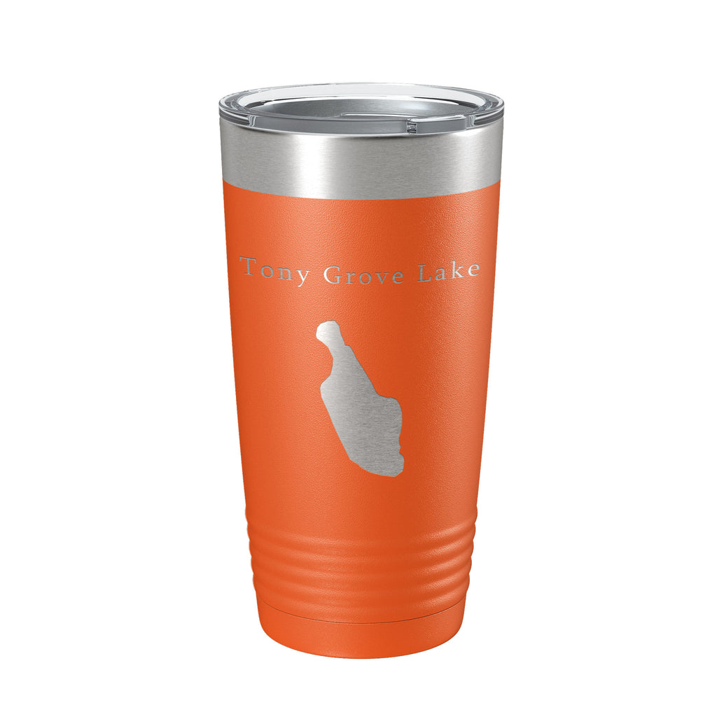 Tony Grove Lake Map Tumbler Travel Mug Insulated Laser Engraved Coffee Cup Utah 20 oz