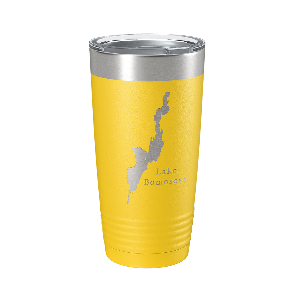 Lake Bomoseen Map Tumbler Travel Mug Insulated Laser Engraved Coffee Cup Vermont 20 oz