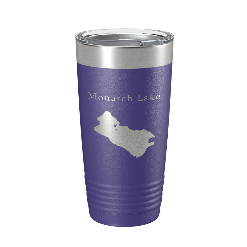 Monarch Lake Map Tumbler Travel Mug Insulated Laser Engraved Coffee Cup Colorado 20 oz