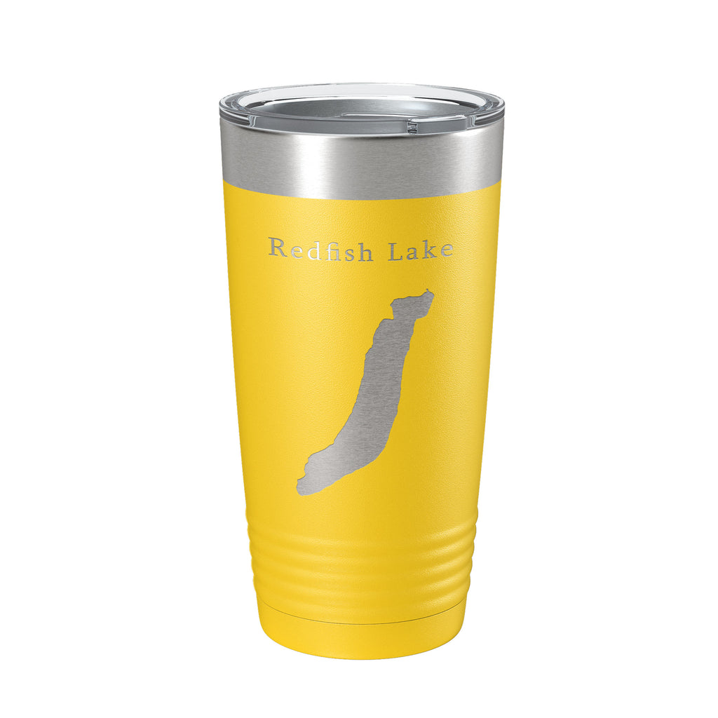 Redfish Lake Map Tumbler Travel Mug Insulated Laser Engraved Coffee Cup Idaho 20 oz