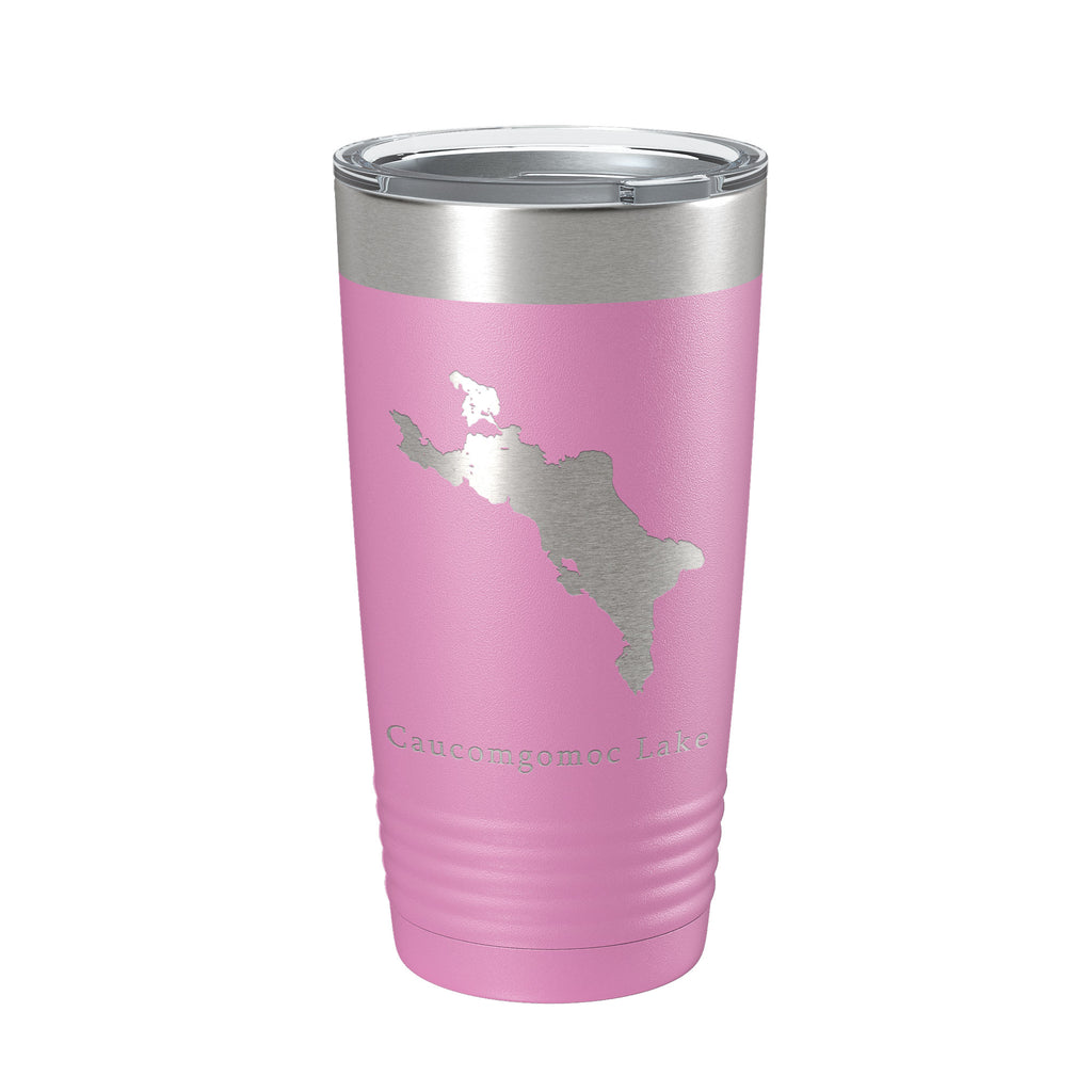 Caucomgomoc Lake Map Tumbler Travel Mug Insulated Laser Engraved Coffee Cup Maine 20 oz