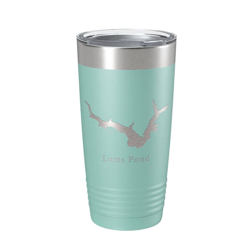 Lums Pond Tumbler Lake Map Travel Mug Insulated Laser Engraved Coffee Cup Delaware 20 oz