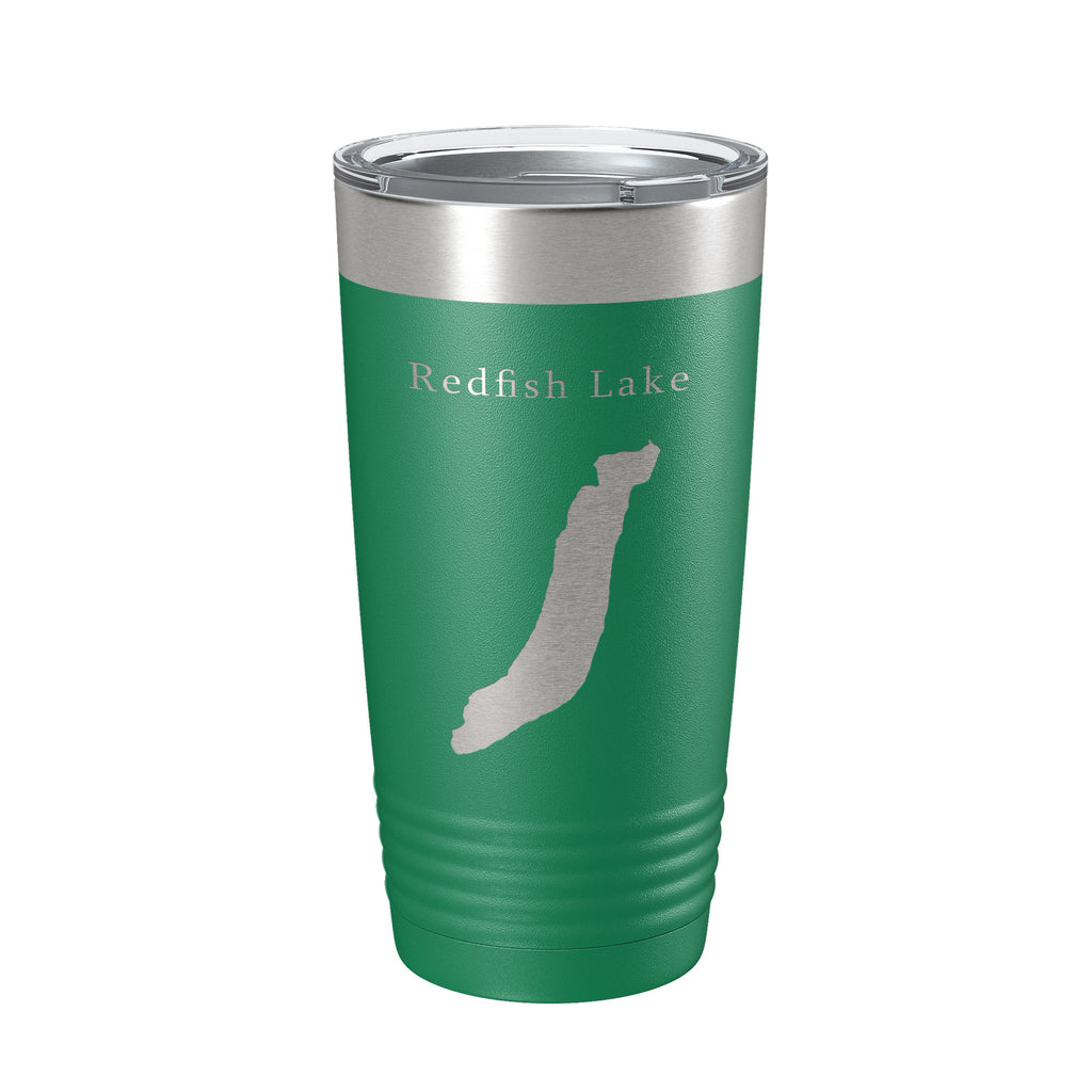 Redfish Lake Map Tumbler Travel Mug Insulated Laser Engraved Coffee Cup Idaho 20 oz