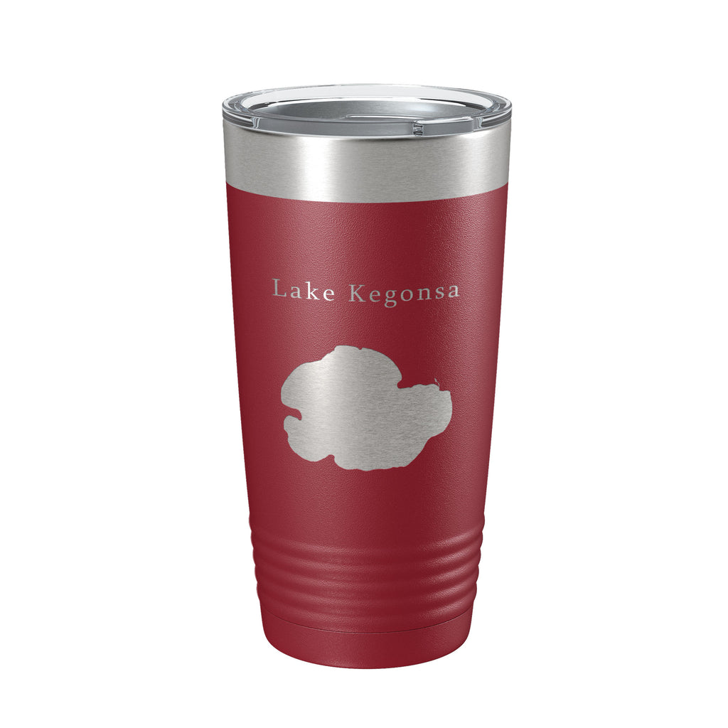 Lake Kegonsa Map Tumbler Travel Mug Insulated Laser Engraved Coffee Cup Wisconsin 20 oz